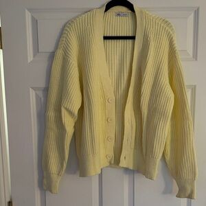 Zara Men’s Yellow Cardigan Sweater